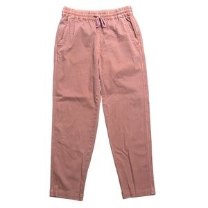 Faherty Essential Travel Pants Elastic Waist Cotton Linen Faded Rose Size Small